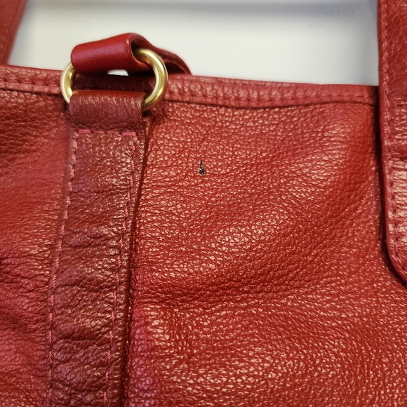 Anthropologie Nest Red Tote Boho Leather made in CANADA - Picture 3 of 10